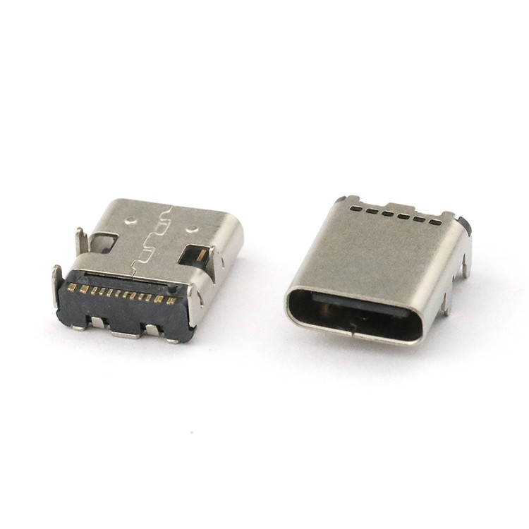 16P USB Type-C Female Connector L10.0mm Vertical USB-C Socket Connector
