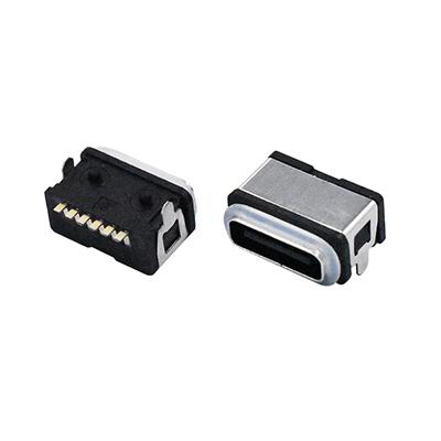 IP67 USB Type-C Connector SMT Type 6P Waterproof USB Female PCB Connector