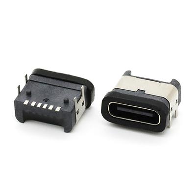 6P USB C Female Waterproof Connector USB C Female Connector