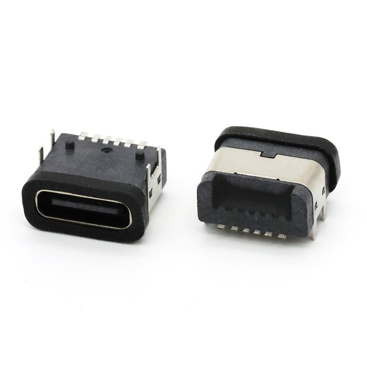 6P USB C Female Waterproof Connector USB C Female Connector
