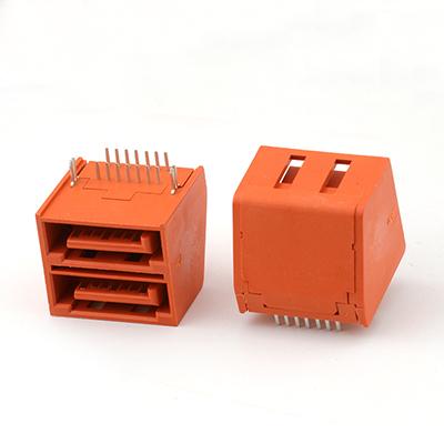 Right Angle 14P Dual SATA Male Connector 1.27MM Pitch SATA Male Plug Connector