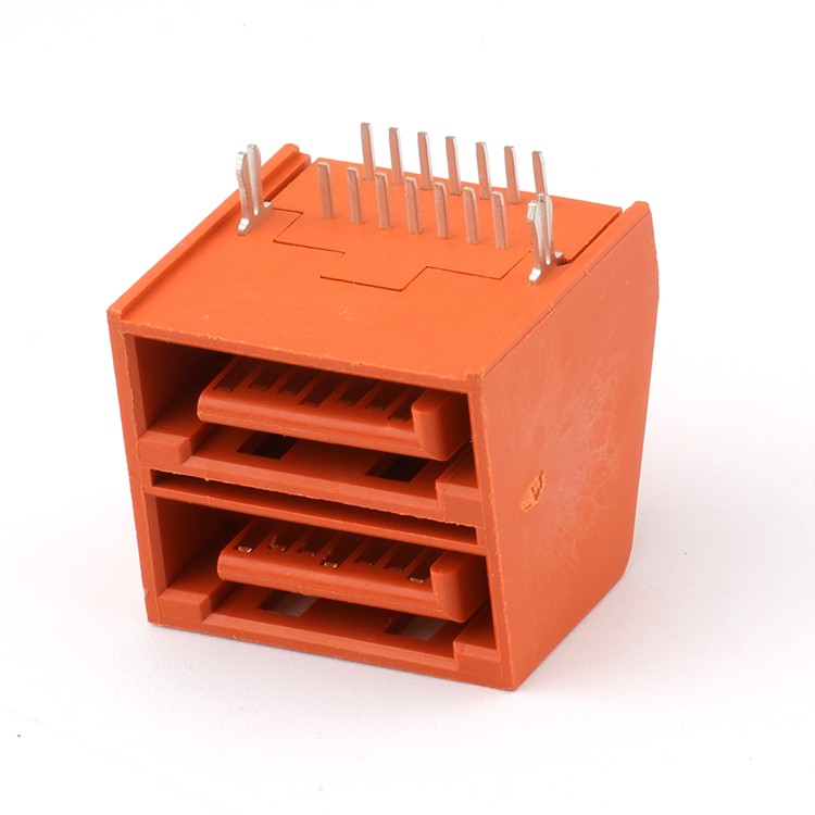 Right Angle 14P Dual SATA Male Connector 1.27MM Pitch SATA Male Plug Connector