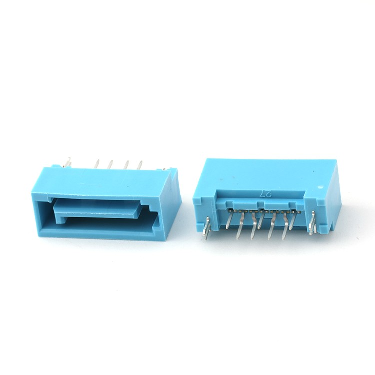 SATA 7P Male Connector Vertical DIP Type Brass SATA Plug PCB Connector