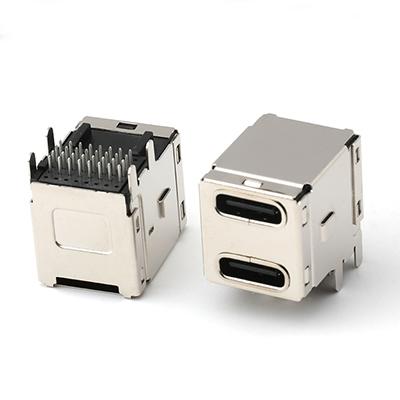 USB Type-C Receptacle Connector 16P 2X1 Port Dual USB C Female PCB Connector