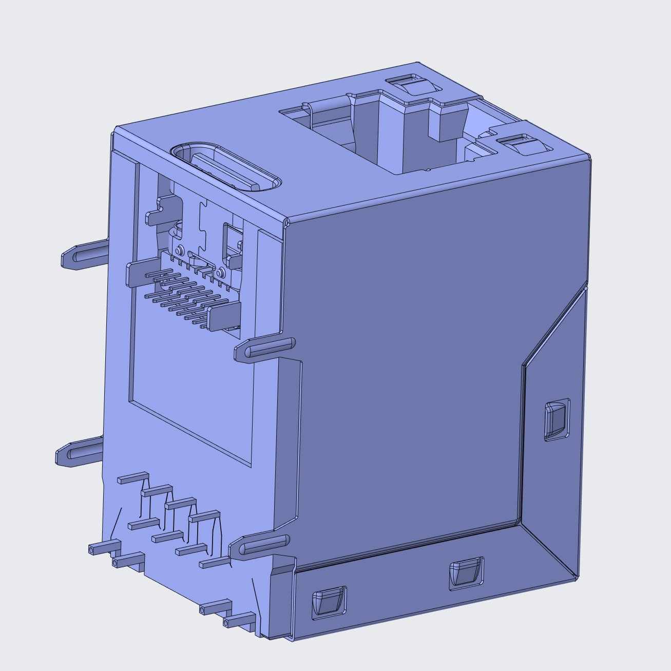 RJ45 to USB 3.1 Type-C 16P Connector Right Angle USB Type C Female to RJ45 Connector with Lights