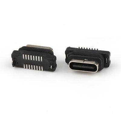 Waterproof USB Type-C Female Connector IP68 Vertical SMT 16P USB Connectors