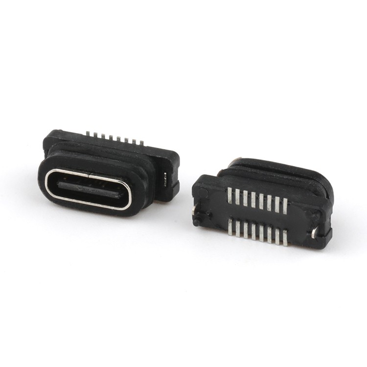 Waterproof USB Type-C Female Connector IP68 Vertical SMT 16P USB Connectors