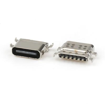 IPX7 USB C Female Connector,L7.6MM Waterproof USB Type-C 6P Receptacle Connector