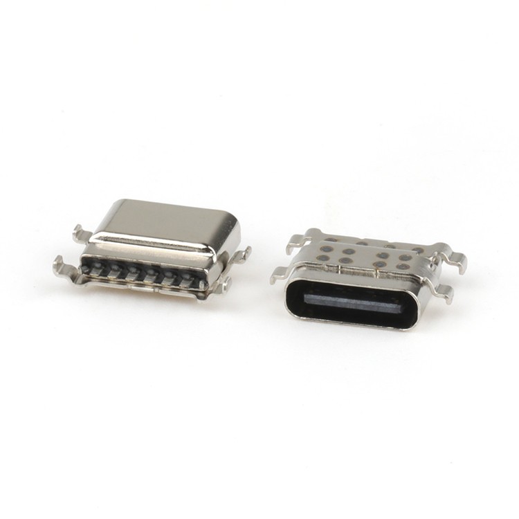 IPX7 USB C Female Connector,L7.6MM Waterproof USB Type-C 6P Receptacle Connector