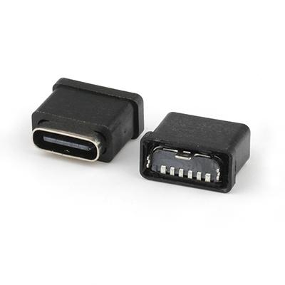 Waterproof USB Type C Connector IPX6 USB Charging Connector,H10.0MM Vertical 6P USB-C Connector