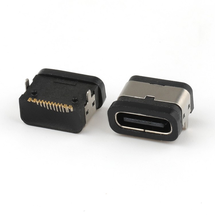 IP67 Waterproof Female USB Type C Cable Connector,L7.85MM 16P USB-C Female Connector