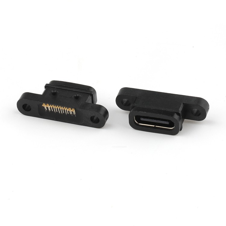 USB 3.1 Type-C Female USB-C Connector,L6.85MM IP67 Waterproof USB-C 16Pin Connector