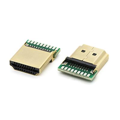 19P HDMI A Male Connector with PCB 