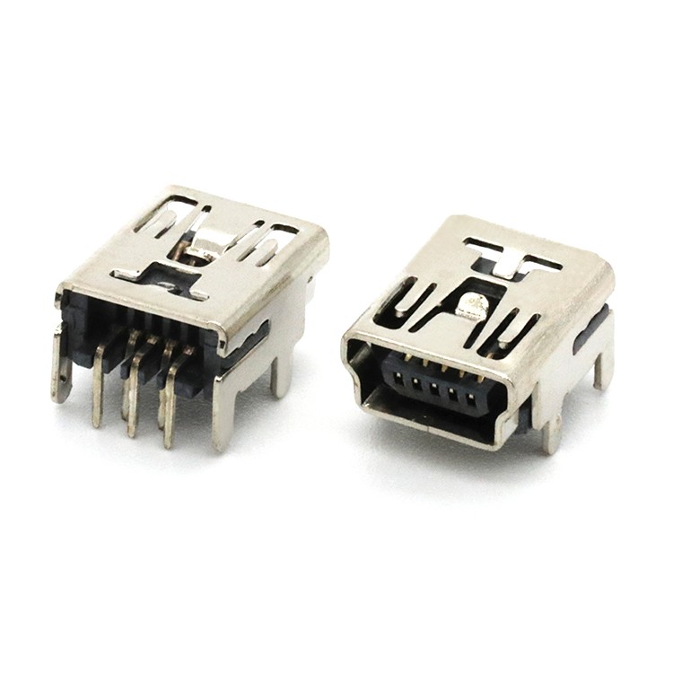 MINI USB 5P Female Connector 90degree 