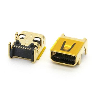 8 pin MINI USB Female Connector 90degree