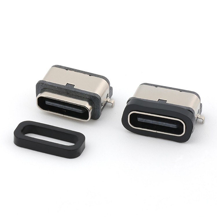Mid Mount 6P IP67 Waterproof USB C Female Connector