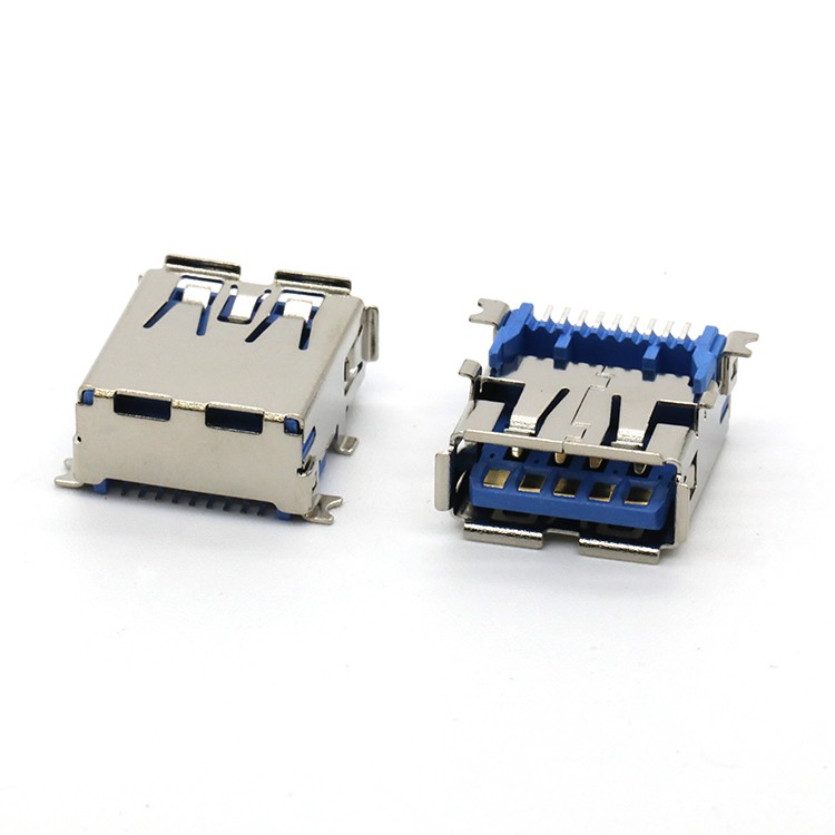 Top Mount USB 3.0 A Type Female SMT Connector with Flange,Short Body