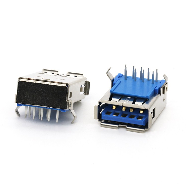 Top Mount USB 3.1 Version A Female Socket Connector with Flange