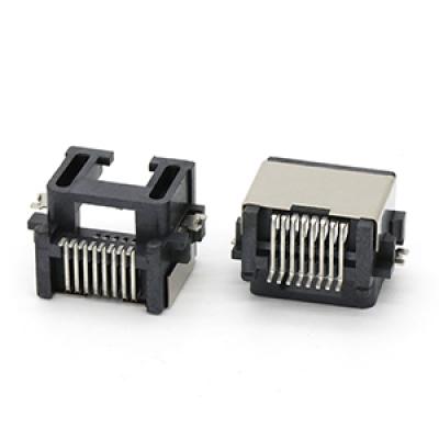 Mid Mount  8P8C RJ45 Female Socket Connector SMT Type