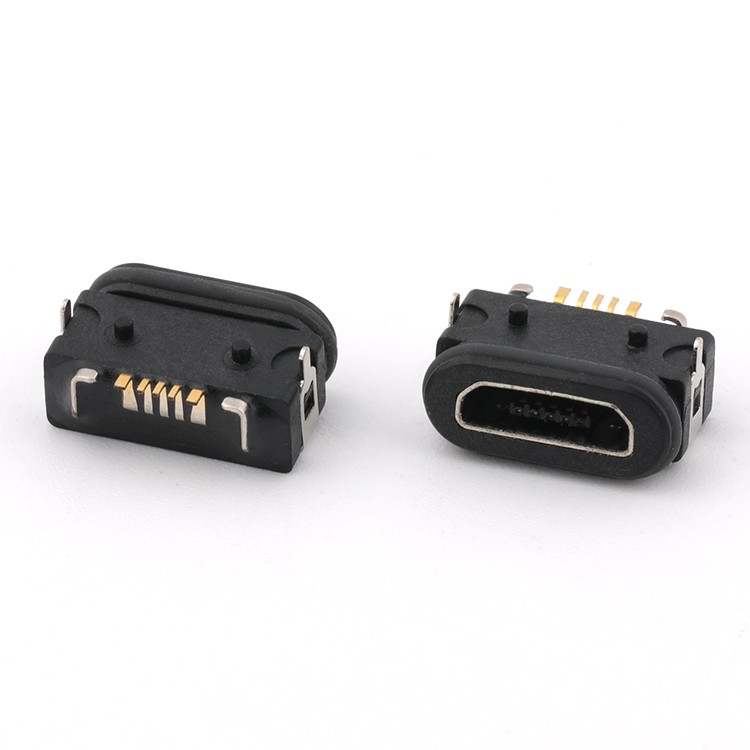 SMT Type 5P USB 2.0 Waterproof B Female Connector IP68 Rating
