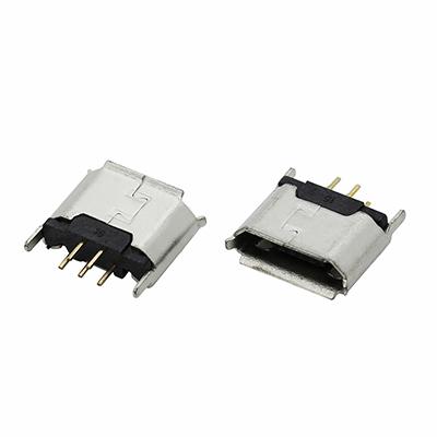 Through Hole Micro USB 2.0 5P B Type Female Socket Connector 180Degree