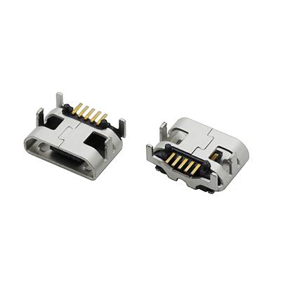 5P Surface Mount Micro USB 2.0  B Female Receptacle Connector Ox Horn Type