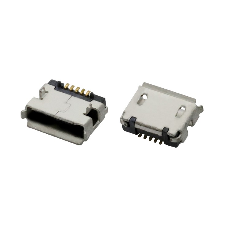 Through Hole Micro USB 2.0 5P Female AB Type Connector For PCB Board