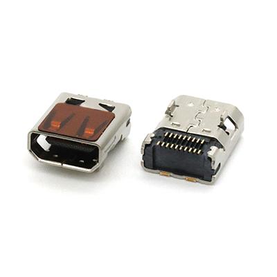 Micro High Definition Multimedia Interface D Type Female receptacle Connector 19Pin,CH=1.55