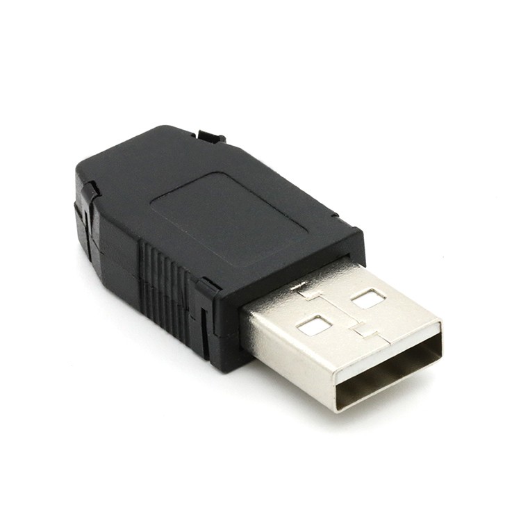 4PIN DIY USB Connector Kit with Black Plastic Shell USB 2.0 A Type Assembly Diy Connector