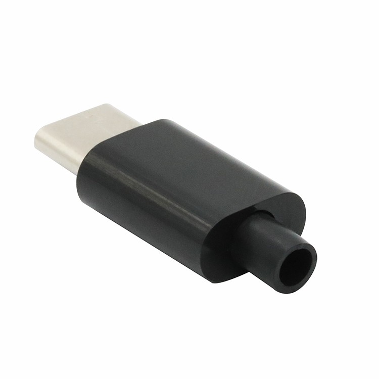 Diy USB Type C Male Plug Connector USB Kit  4 in 1with Black Housing Cover