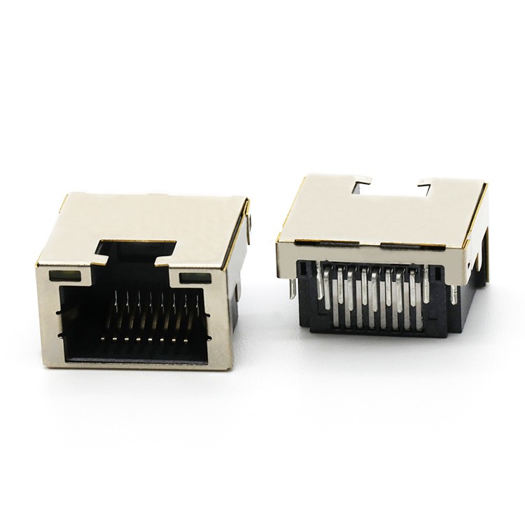 Mid Mount 4.1MM RJ45 8P8C Female Dip Type Connector 9.9H,with Led Light