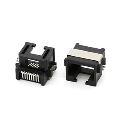 RJ45 8P8C 1X1 Port  Mid Mount 5.5MM Female SMT Connector None Light