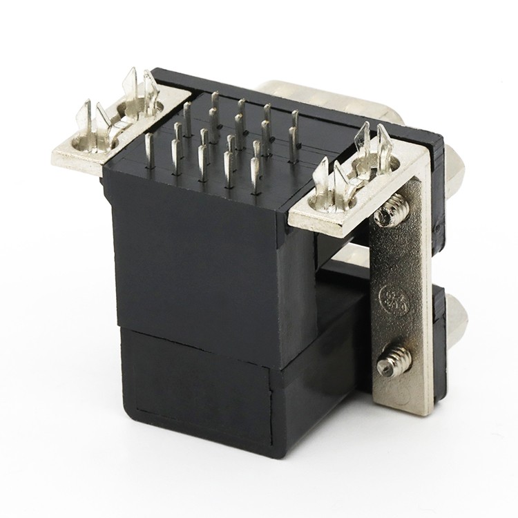 Right Angle DB 09P Serial Port DB9 Male 8.08 Plug VGA D-SUB Connector