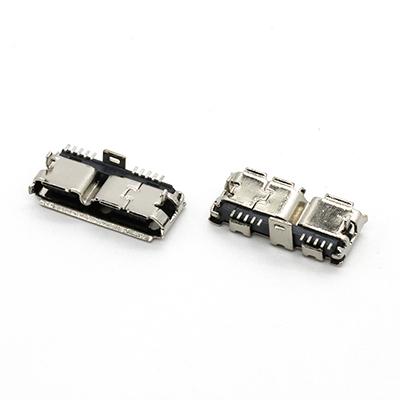 Micro USB 3.0 B 10Pin Female Dual Receptacles SMT Type Connector for PCB
