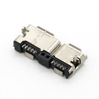 Vertical Micro 3.0 USB Type B Female Socket Connector Surface Mount 10Pin