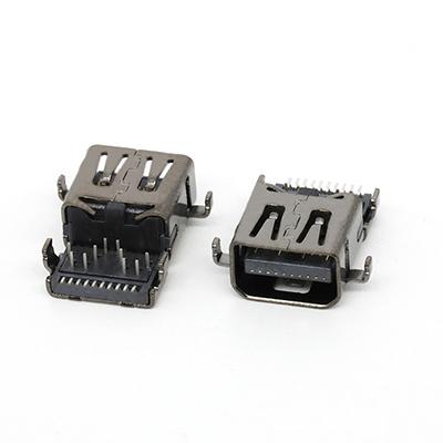 20Pin Mini DP Connector B Type Female Socket Dip Connector,H=5.4MM