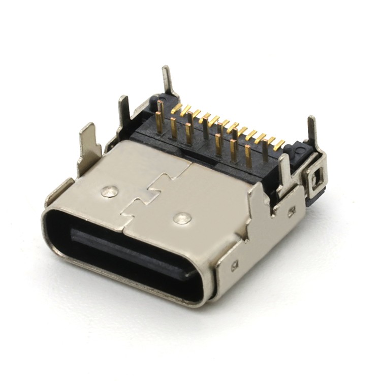 Top Mount 24Pin USB 3.1 C Female DIP+SMT Type Connector for Mobile Phone