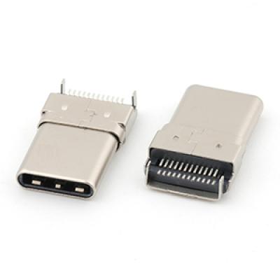 Mid Mount USB 3.1 Type C Male Plug Vertical Cnnector 24Pin