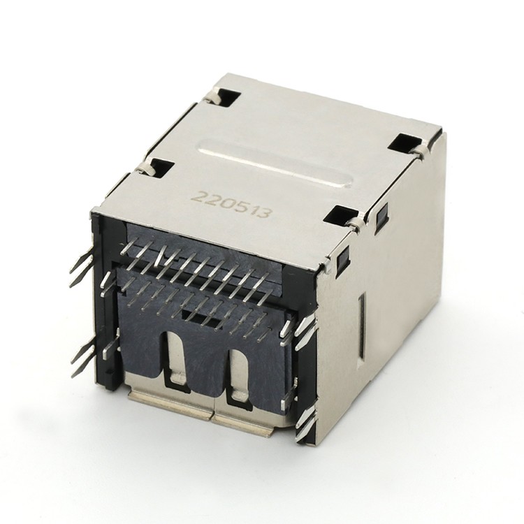 Surface Mount Right Angle 40Pin Dual Port DP Female Conenctor