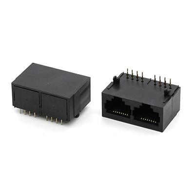 DIP Type Through Hole 5921 1X2 Port RJ45 8P8C Female Connector
