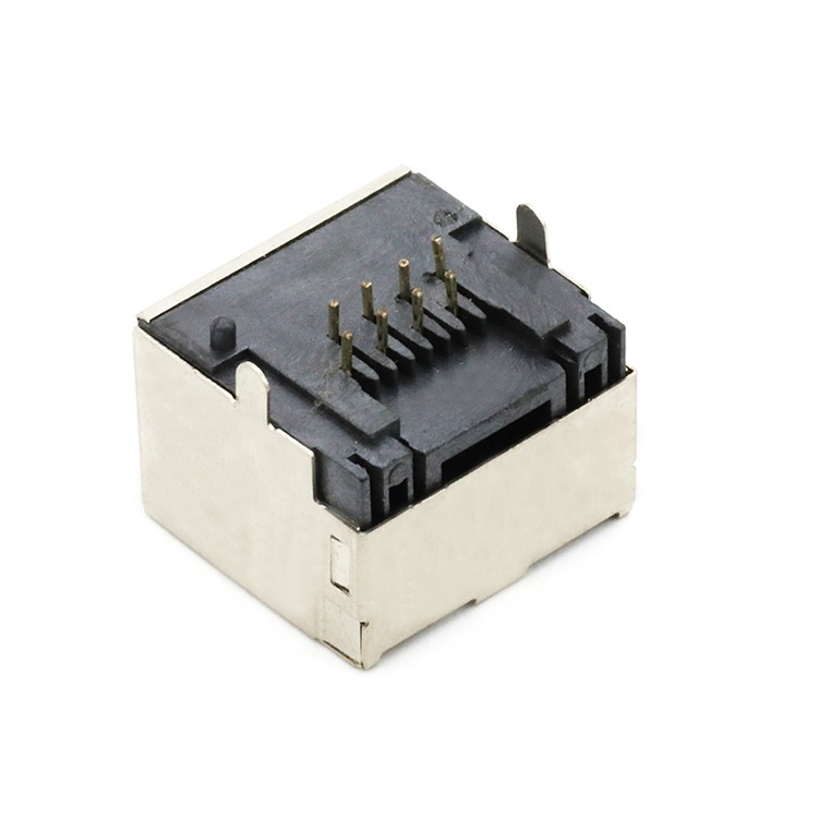 RJ45 Female Connector 90Degree Dip Type RJ45 8P8C Single Port Female Connector 