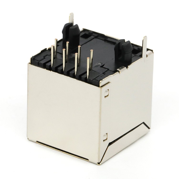 Through Hole Vertical Single Port RJ45 8P2C Female Connector