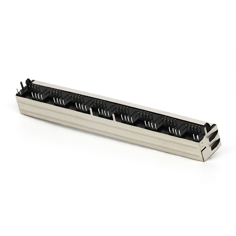Right Angle Dip Type RJ45 1X8 Port 8P8C Female Connector
