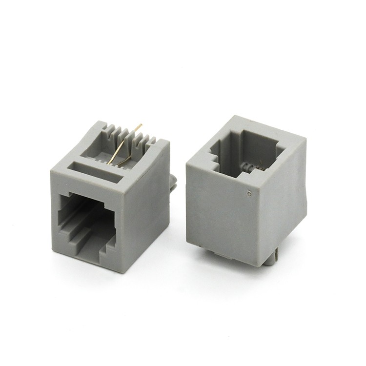Vertical Through Hole 1X1 Port RJ45 Female Ethernet Connector 