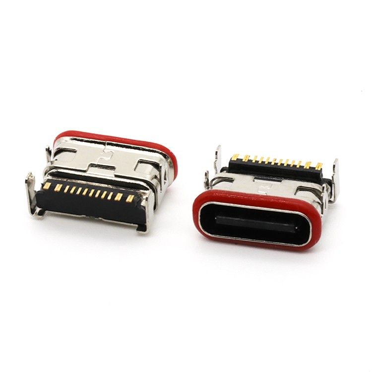 Top Mount SMT Type 16P IPX7 USB C Female Connector
