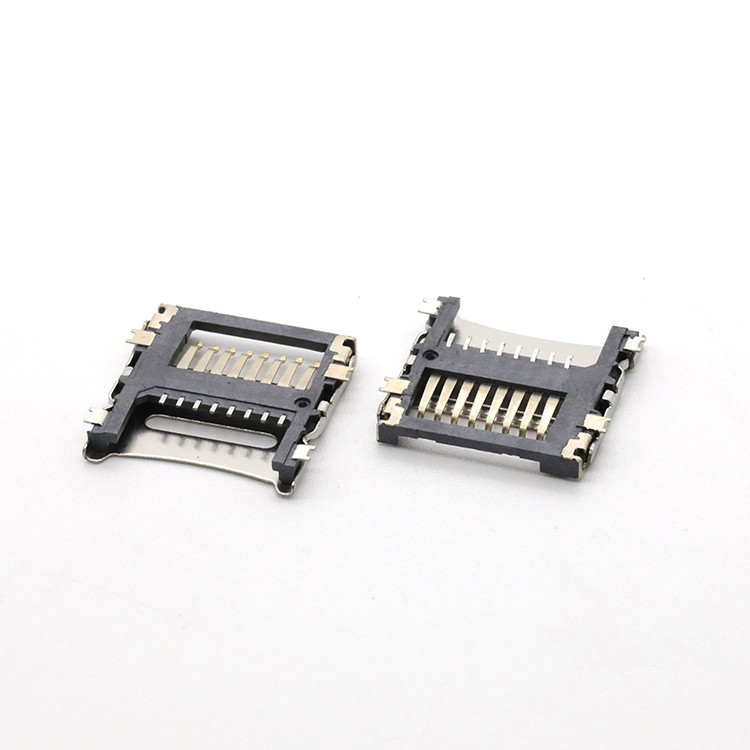 1.8H TF Card Connector Stainless Steel Shell T-Flash Card Connector