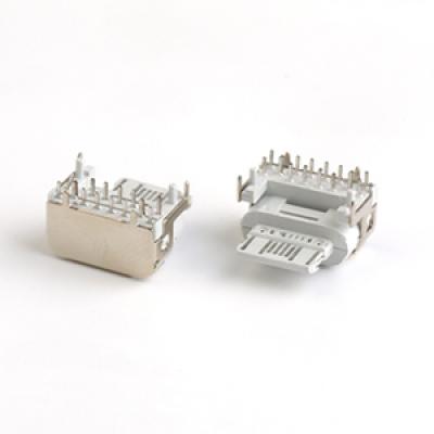 Right Angle 18W H5.35 USB Type C Female Connector