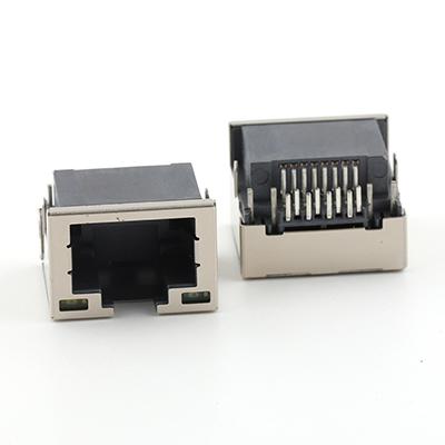 RJ45 Female Connector Mid Mount 4.1MM 8Pin RJ45 Ethernet Connector with LEDs