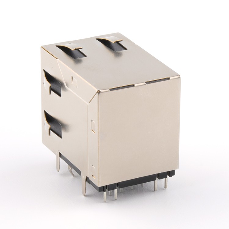 90Degree with Leds RJ45 +Single 4Pin USB 2.0 Female Connector