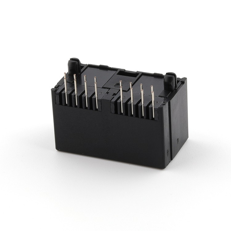 Vertical DIP Type 1X2 Dual Port RJ45 8P8C Female Connector